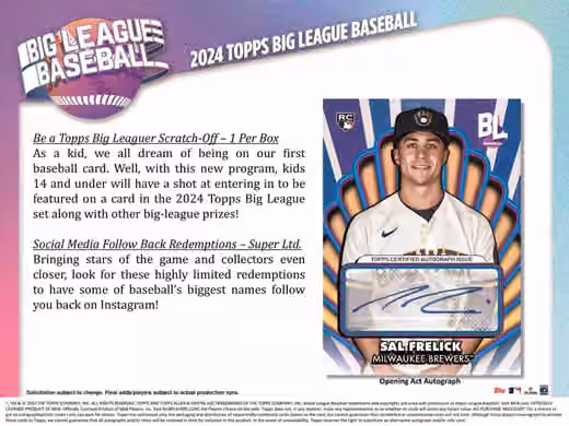 2024 Topps Big League Baseball MLB Hobby Box view 6