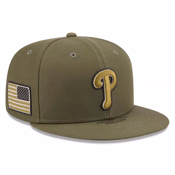 Philadelphia Phillies 2026 MLB Armed Forces Authentic 59FIFTY Fitted Cap Olive product photo