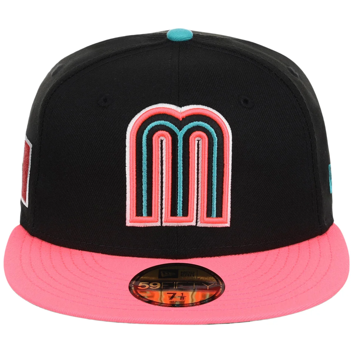 Mexico MLB United by Baseball New Era 59FIFTY (Black/Pink) detail view