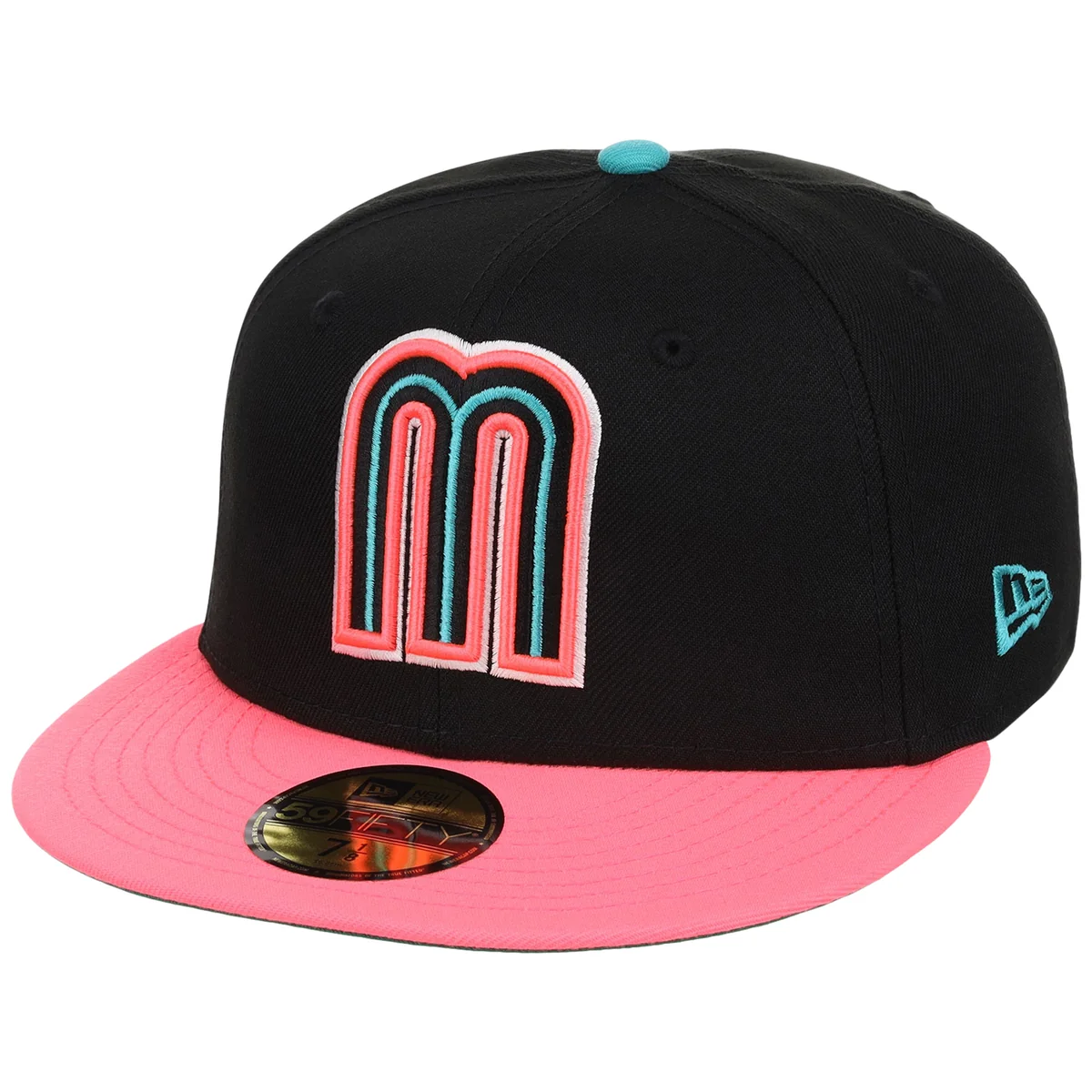Mexico MLB United by Baseball New Era 59FIFTY (Black/Pink) detail view