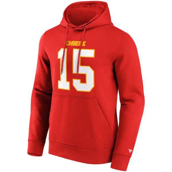Patrick Mahomes #15 Kansas City Chiefs Player NFL Hoodie Red view 2