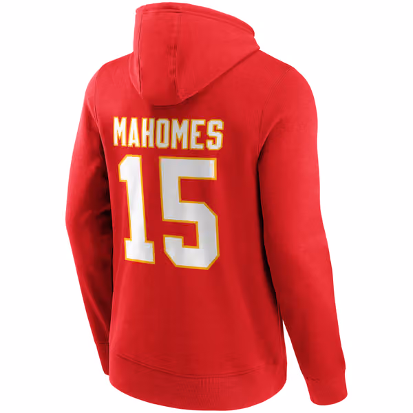 Patrick Mahomes #15 Kansas City Chiefs Player NFL Hoodie Red view 3