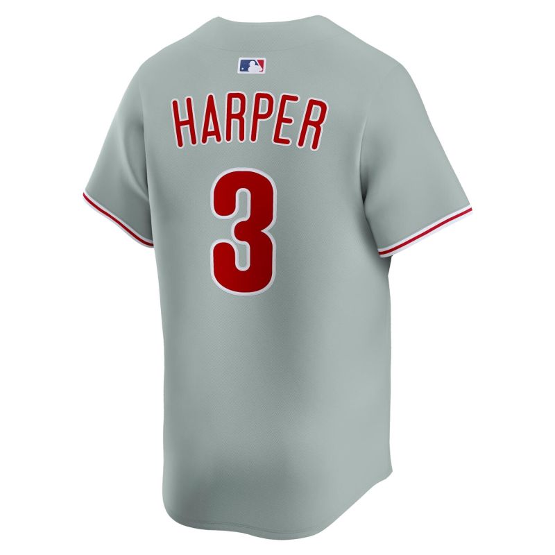 Bryce Harper #3 Philadelphia Phillies Nike Limited MLB Jersey Grey view 3