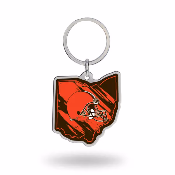 Cleveland Browns State Shaped NFL Key Ring view 1