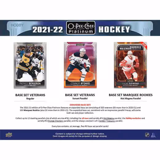 2021/22 Upper Deck O-Pee-Chee Platinum NHL Hockey Hobby Box view 2