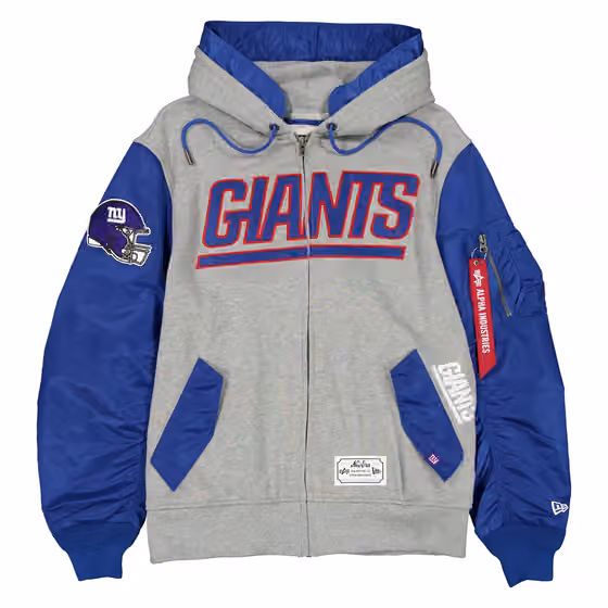 New York Giants Alpha Industries MA-1 NFL Full-Zip Fleece Jacket view 1