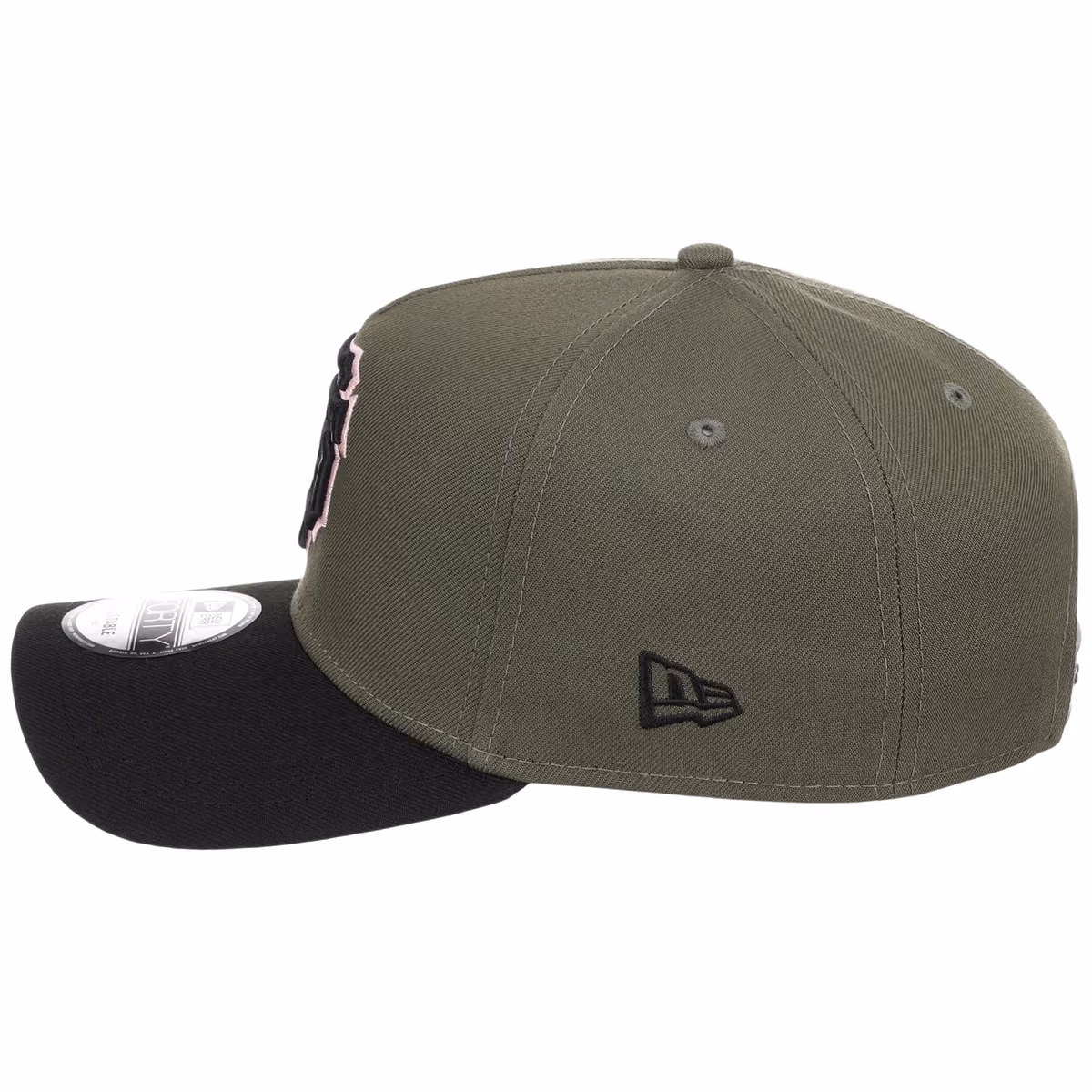 San Francisco Giants MLB Olive x Black & Pink FASHION CORE New Era 9FORTY A-Frame detail view