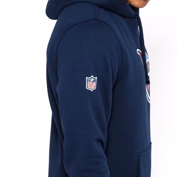 Tennessee Titans Logo Hooded New Era NFL Sweatshirt Navy view 3