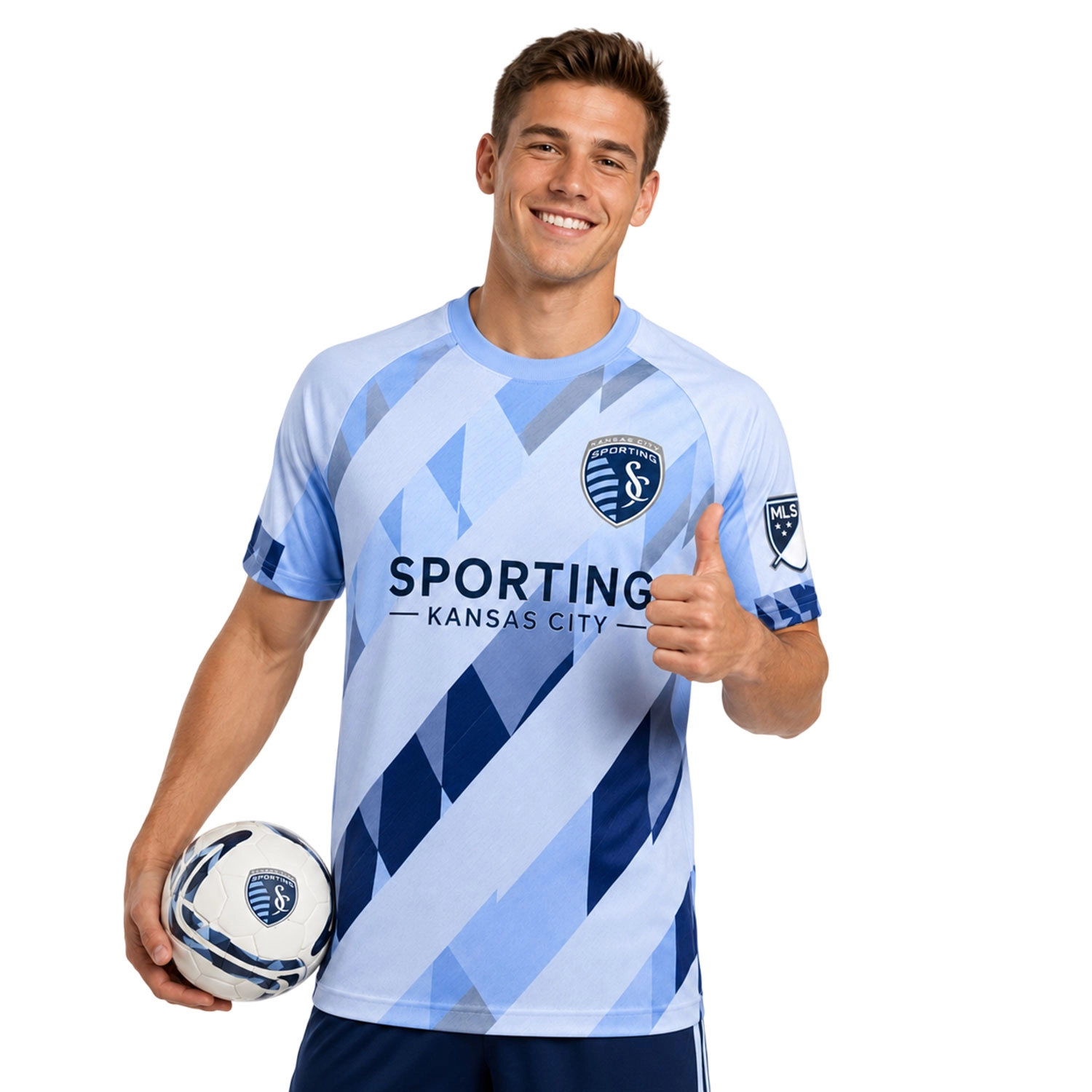 Sporting KC Custom Jersey Brilliant Geometric Style
