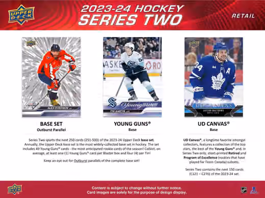 2023/24 Upper Deck Series 2 NHL Blaster Box view 3