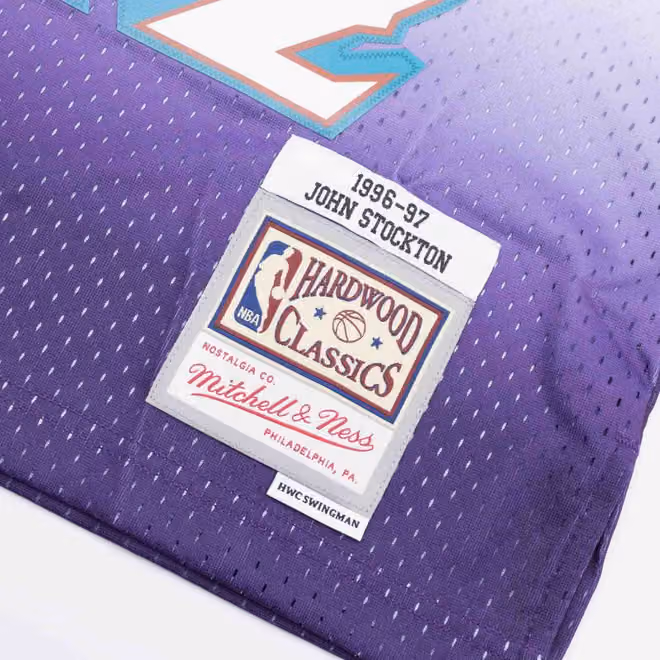 John Stockton #12 Utah Jazz 1996-97 Mitchell & Ness Swingman NBA Jersey Purple view 3