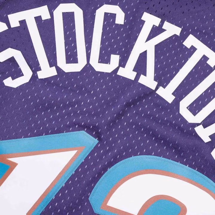 John Stockton #12 Utah Jazz 1996-97 Mitchell & Ness Swingman NBA Jersey Purple view 4