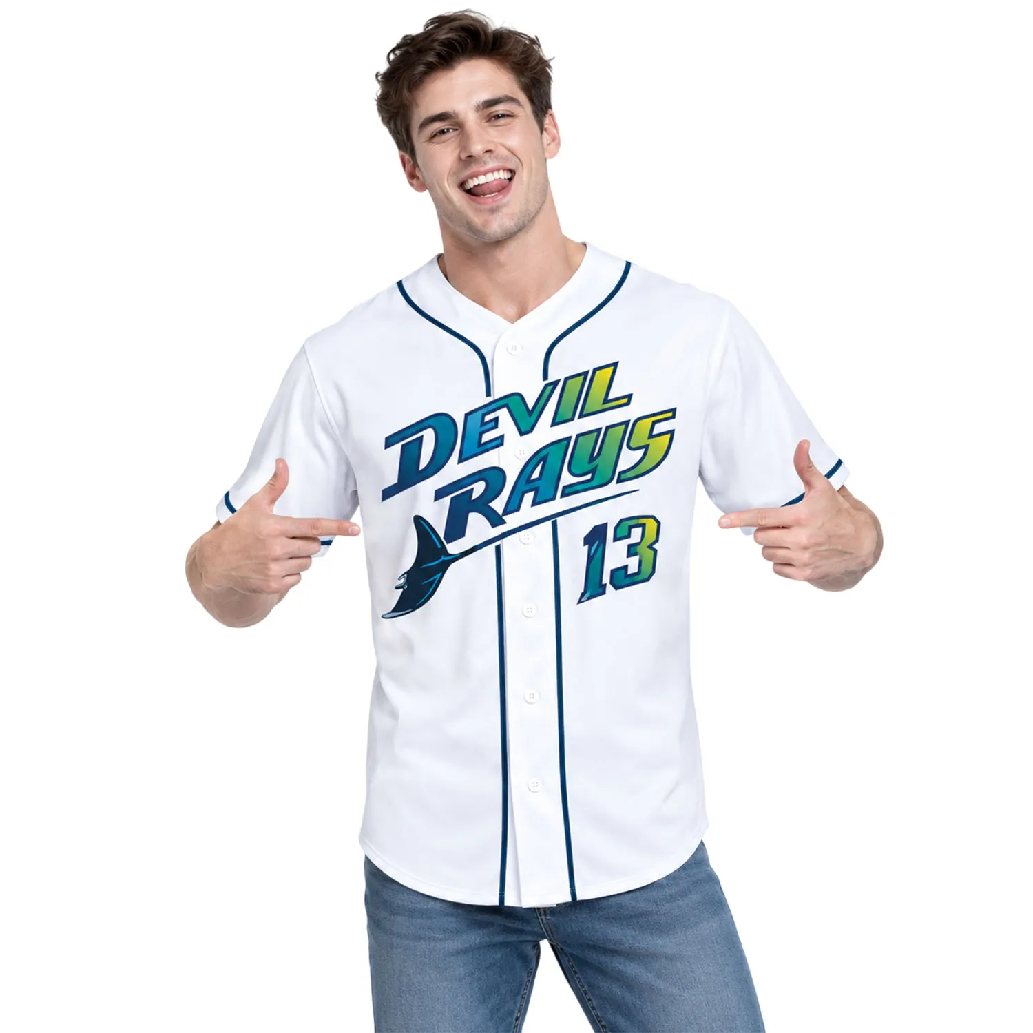 Rays White Jersey Junior Caminero Valuable Fanwear