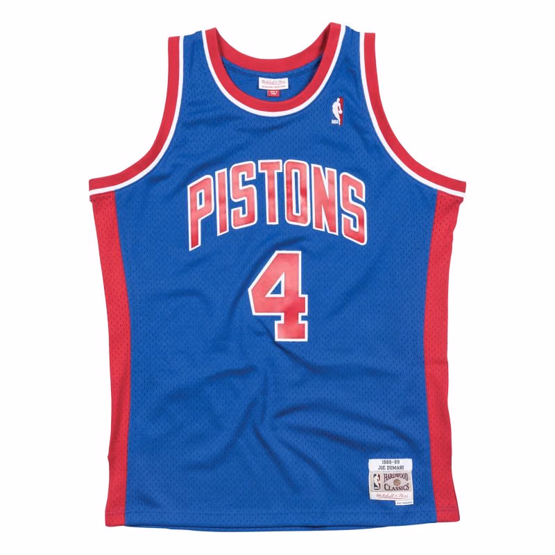 Joe Dumars #4 Detroit Pistons 1988-89 Swingman NBA Jersey Blue view 1