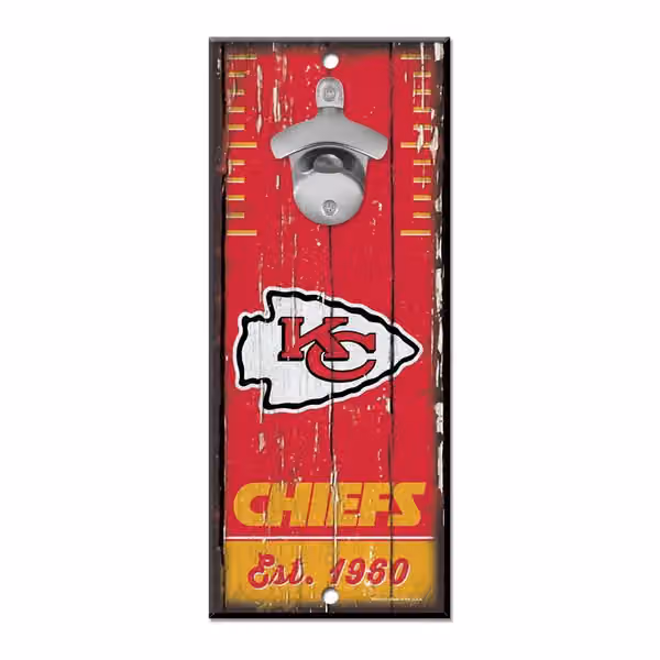 Kansas City Chiefs NFL Bottle Opener Sign view 1