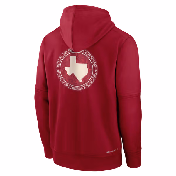 Texas Rangers City Connect 2026 MLB Authentic Therma Hoodie Red view 3