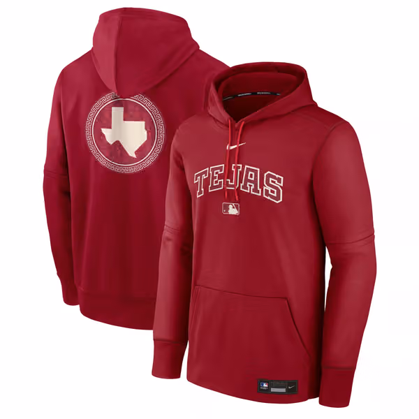 Texas Rangers City Connect 2026 MLB Authentic Therma Hoodie Red view 1