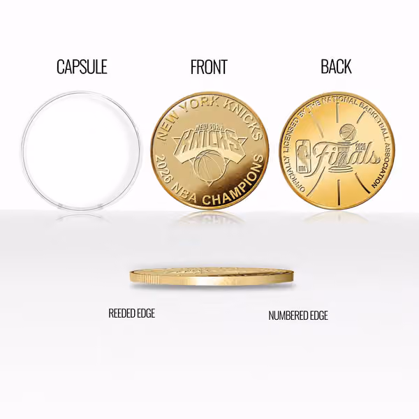 New York Knicks 2026 NBA Champions Gold Commemorative Coin view 3