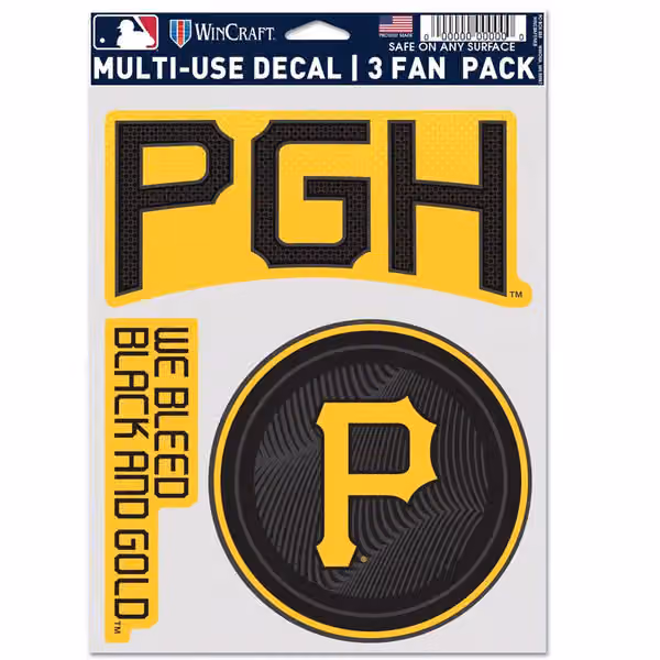 Pittsburgh Pirates City Connect Multi-Use MLB Decals Set (3 Pcs.) view 1