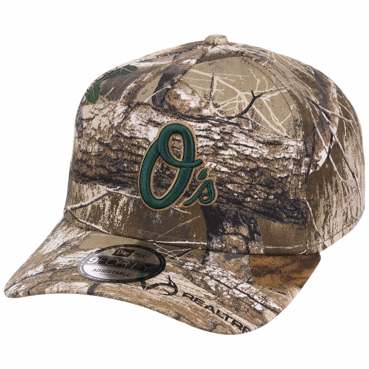 Baltimore Orioles MLB Realtree FASHION CORE New Era 9FORTY A-Frame detail view