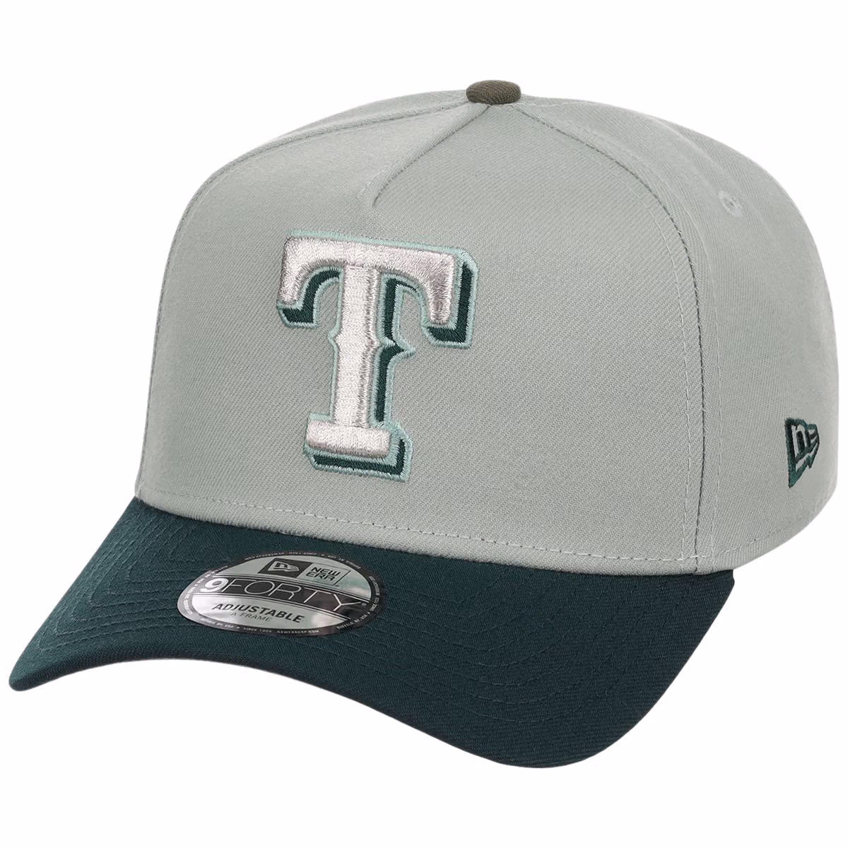 Texas Rangers MLB Everest x Dark Green FASHION CORE New Era 9FORTY A-Frame detail view