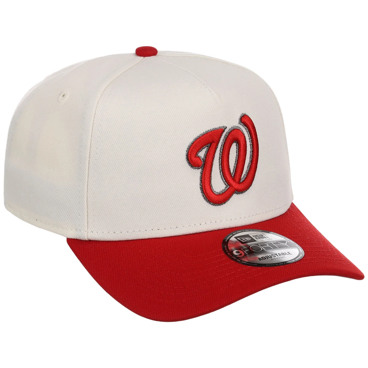 Washington Nationals MLB Chrome x Red FASHION CORE New Era 9FORTY A-Frame front view