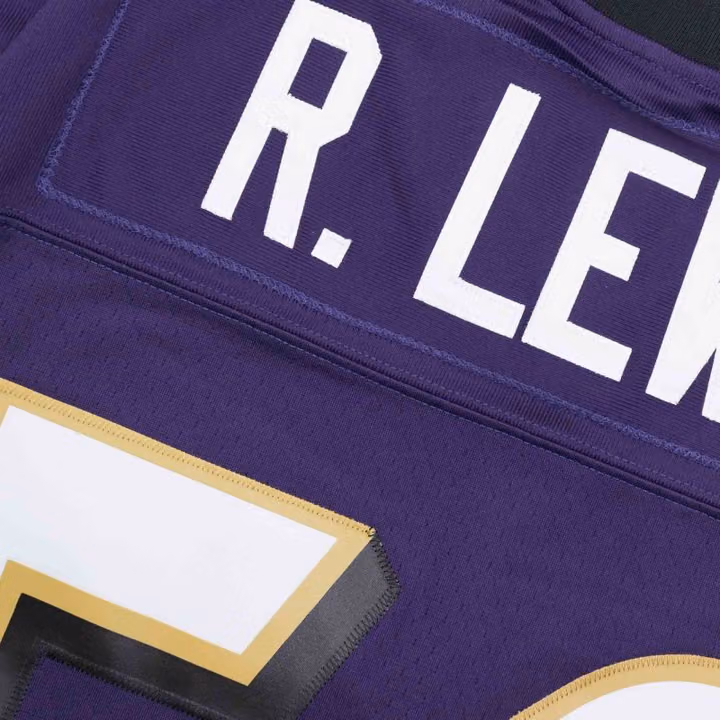 Ray Lewis #52 Baltimore Ravens Mitchell & Ness Throwback NFL Jersey Purple view 5