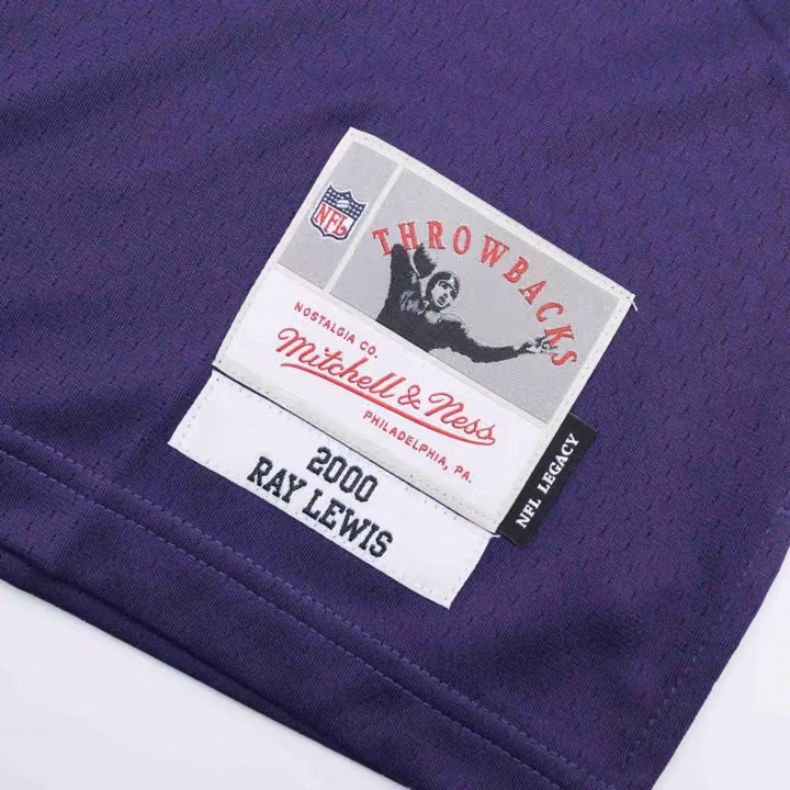 Ray Lewis #52 Baltimore Ravens Mitchell & Ness Throwback NFL Jersey Purple view 3