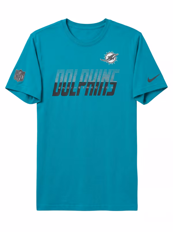 Miami Dolphins 2026 NFL Sideline Team Issue Dri-Fit T-Shirt Aqua view 1