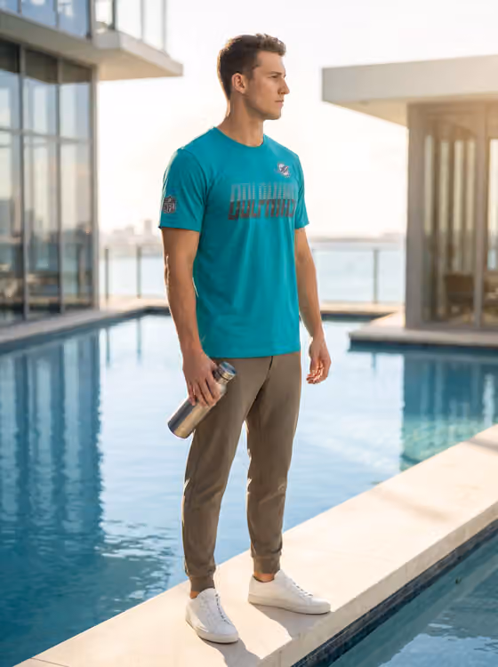 Miami Dolphins 2026 NFL Sideline Team Issue Dri-Fit T-Shirt Aqua view 3