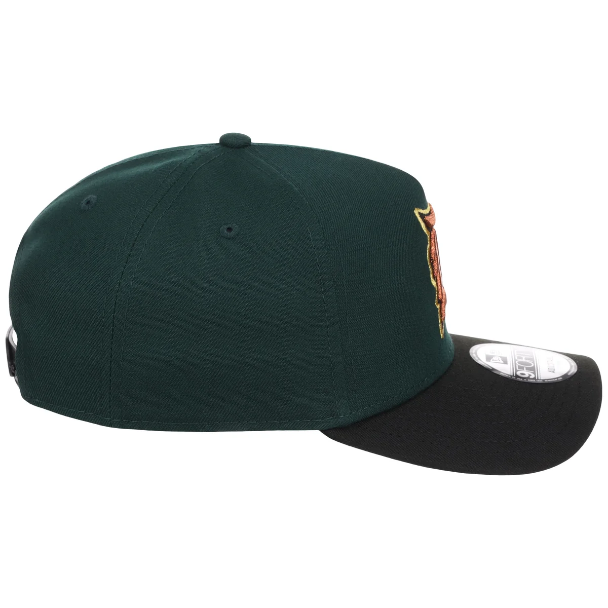 Detroit Tigers MLB Dark Green x Black FASHION CORE New Era 9FORTY A-Frame detail view