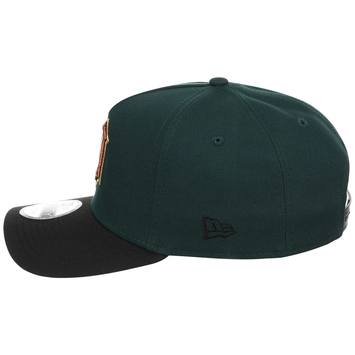 Detroit Tigers MLB Dark Green x Black FASHION CORE New Era 9FORTY A-Frame detail view