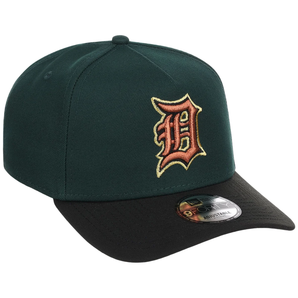 Detroit Tigers MLB Dark Green x Black FASHION CORE New Era 9FORTY A-Frame front view