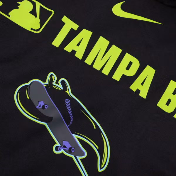 Tampa Bay Rays 2025 City Connect MLB Authentic Therma Hoodie Black view 3