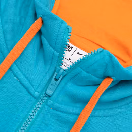 Miami Dolphins Full-Zip Nike Club Fleece Hoodie Aqua view 5