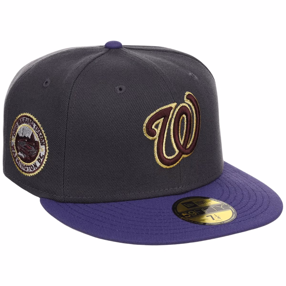Washington Nationals MLB Midnight Orchid New Era 59FIFTY front view