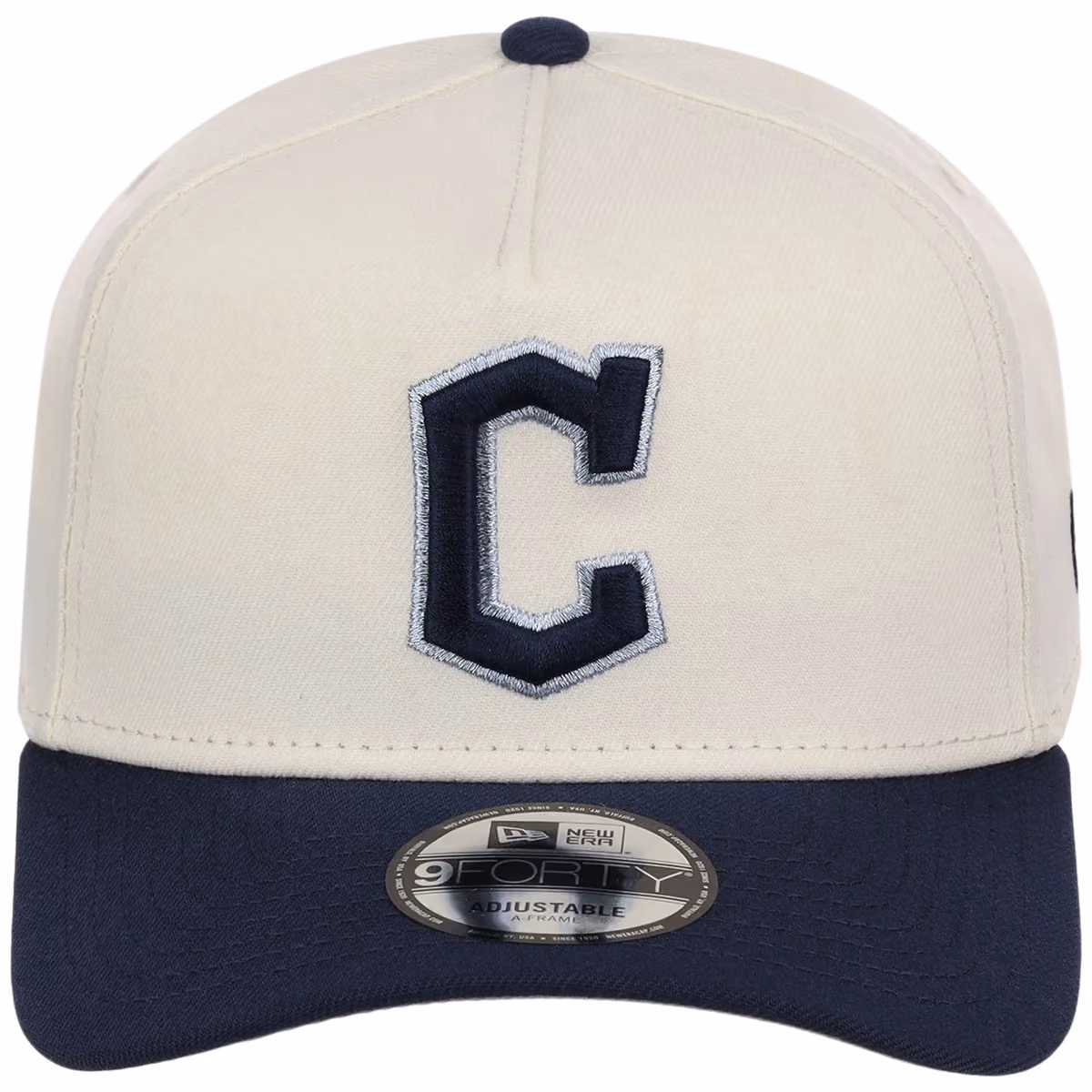 Cleveland Guardians MLB Chrome x Navy FASHION CORE New Era 9FORTY A-Frame detail view