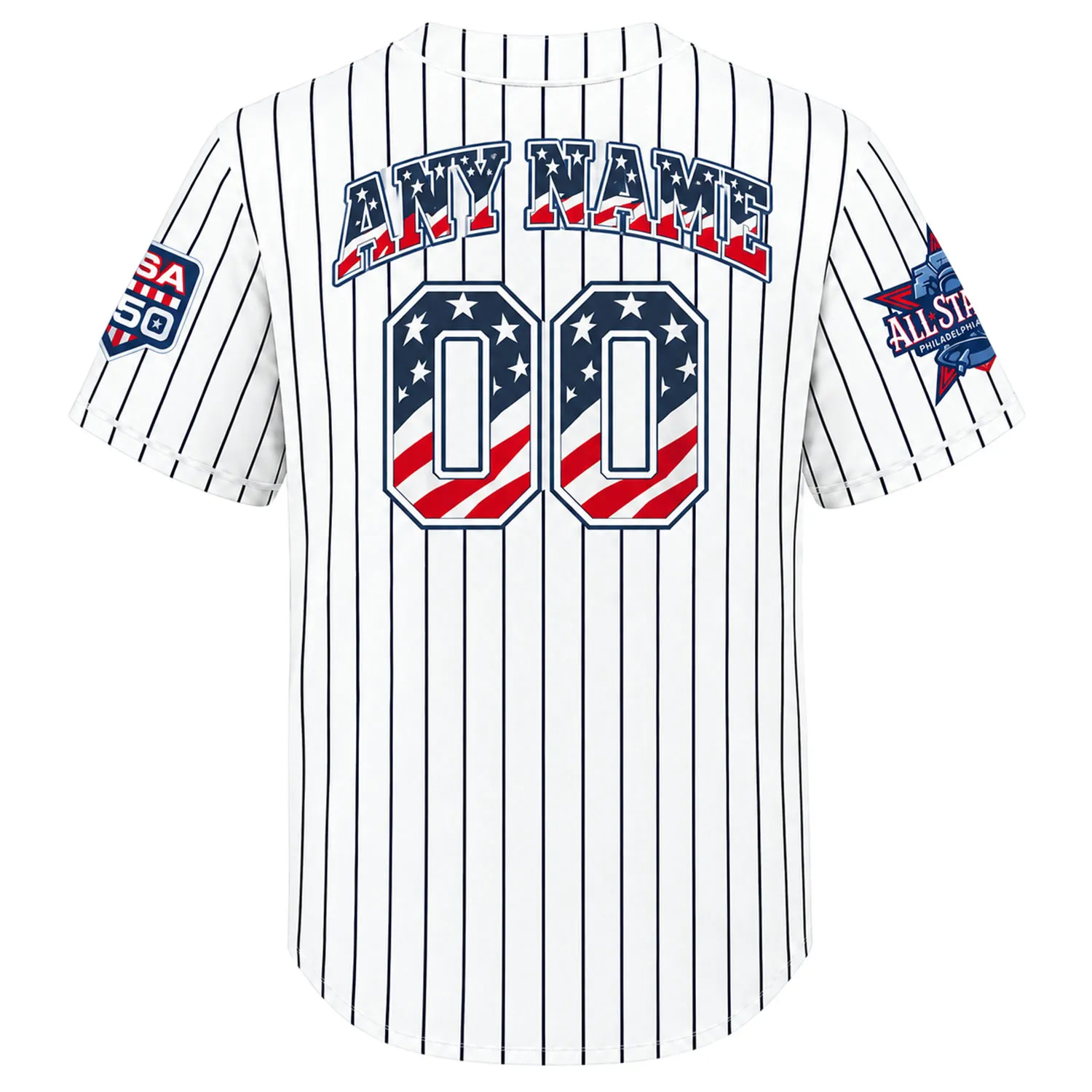 New York Yankees White USA 250 Jersey Custom Player Dynamic Stripes Style
