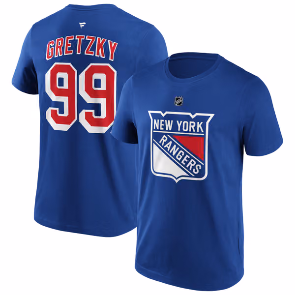 Wayne Gretzky #99 New York Rangers Alumni NHL T-Shirt Blue view 1