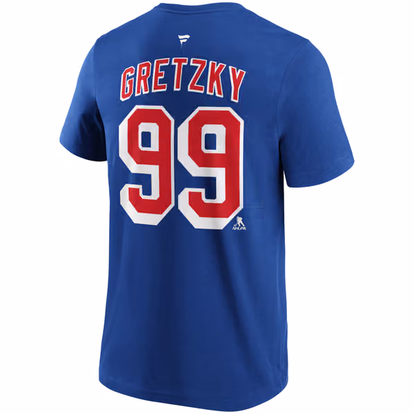 Wayne Gretzky #99 New York Rangers Alumni NHL T-Shirt Blue view 3