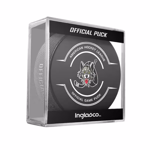 Chicago Wolves AHL Official Game Puck view 1