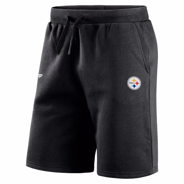 Pittsburgh Steelers Primary Logo NFL Sweat Shorts Black view 2