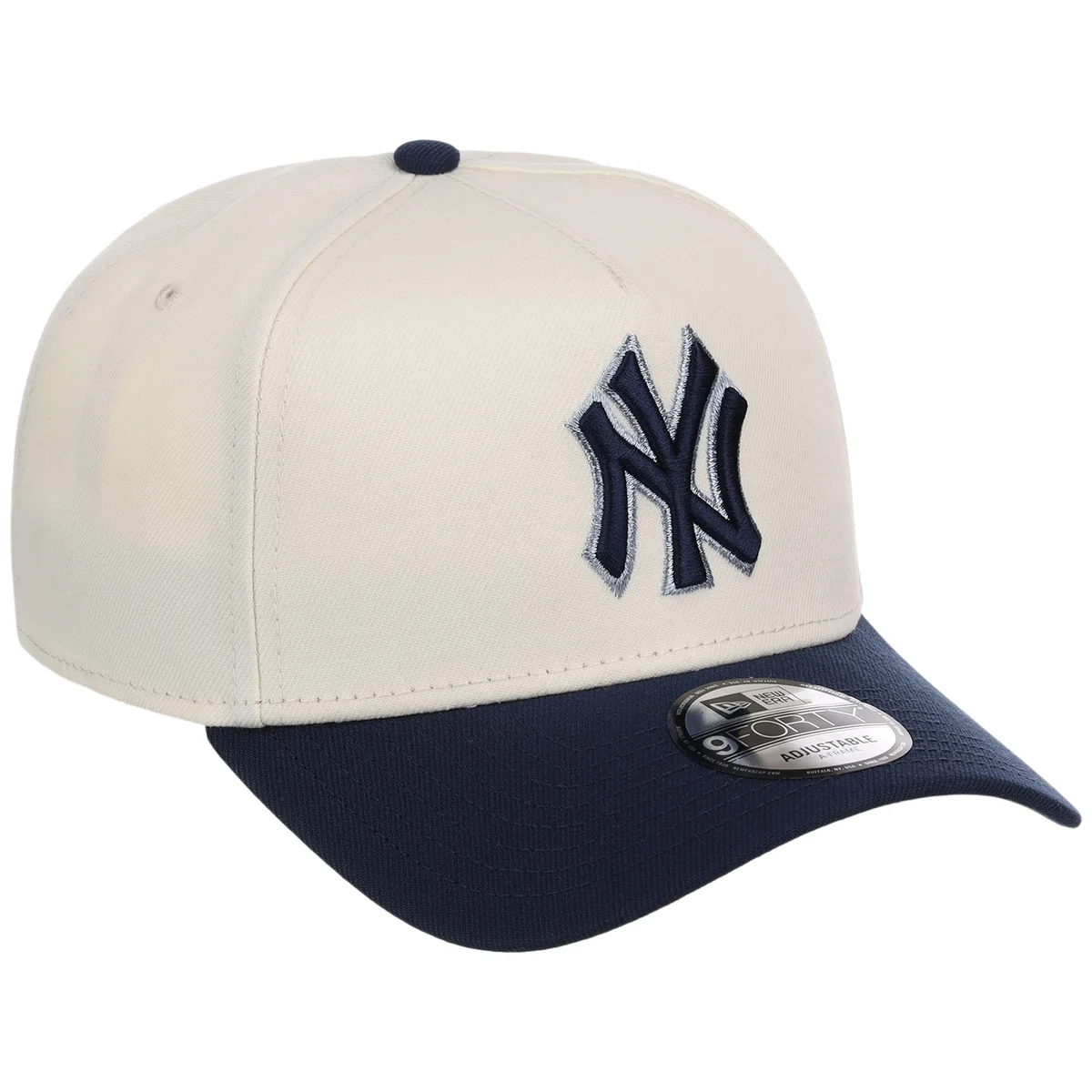 New York Yankees MLB Chrome x Navy FASHION CORE New Era 9FORTY A-Frame front view