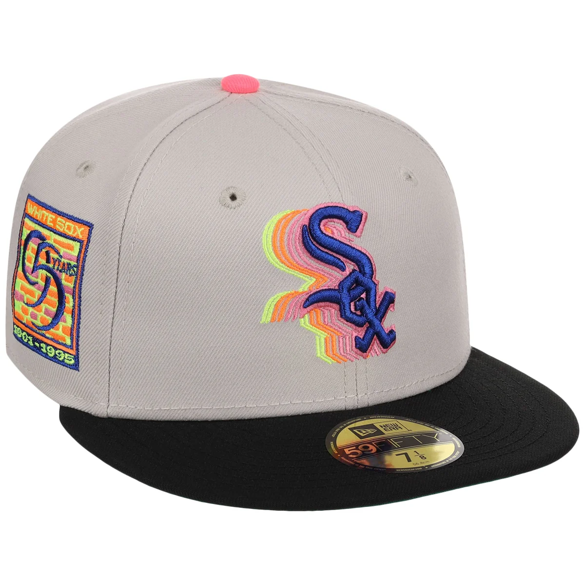 Chicago White Sox MLB Main Stage Stone Neon New Era 59FIFTY front view