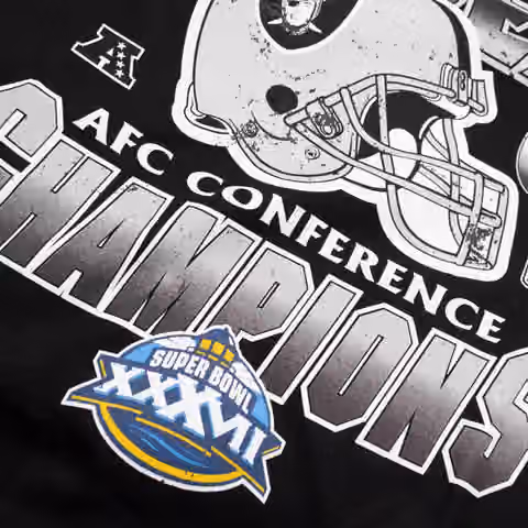 Oakland Raiders 2002 AFC Champions NFL T-Shirt Black view 3