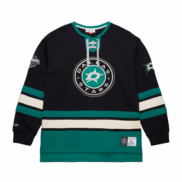Dallas Stars Mitchell & Ness Heritage NHL Lace-Up Jersey Crew view 1