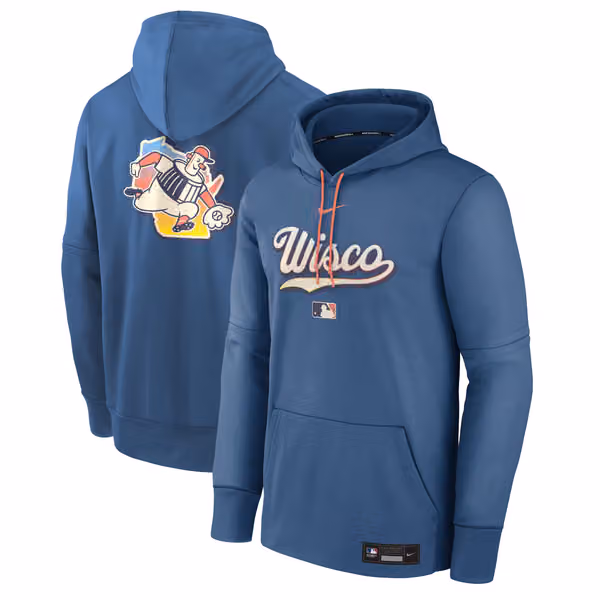 Milwaukee Brewers City Connect 2026 MLB Authentic Therma Hoodie Blue view 1
