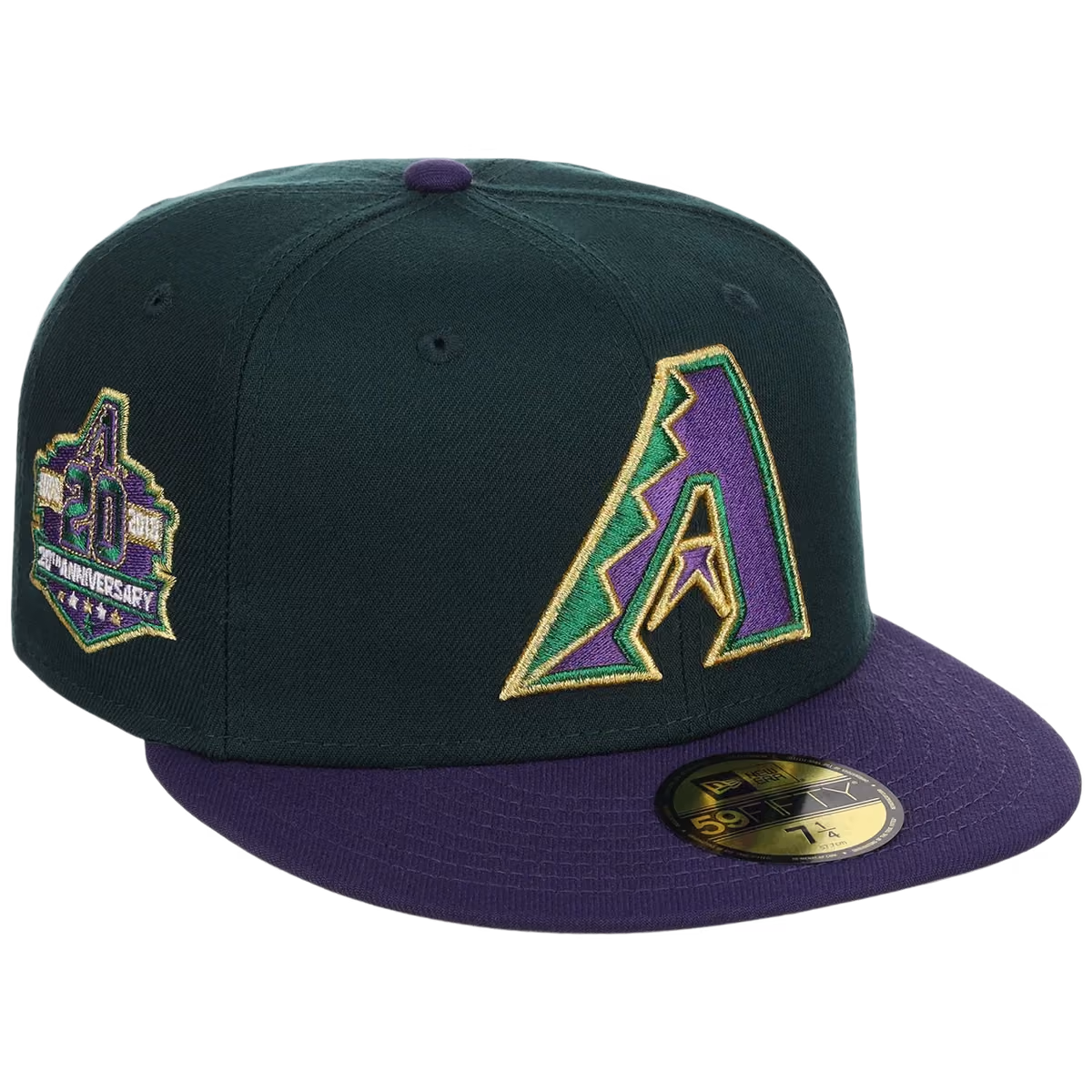 Arizona Diamondbacks Infusion New Era 59FIFTY - 'Joke's on You' (Dark Green/Purple) front view