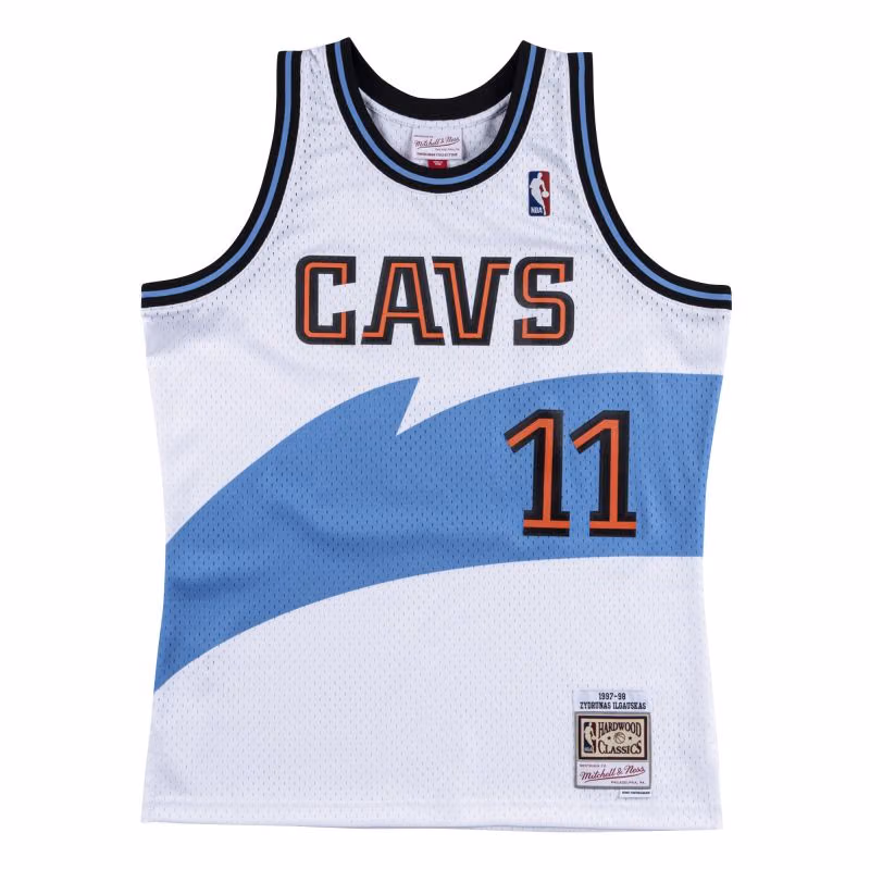 Zydrunas Ilgauskas #11 Cleveland Cavaliers 1997-98 Mitchell & Ness Swingman NBA Jersey White view 1