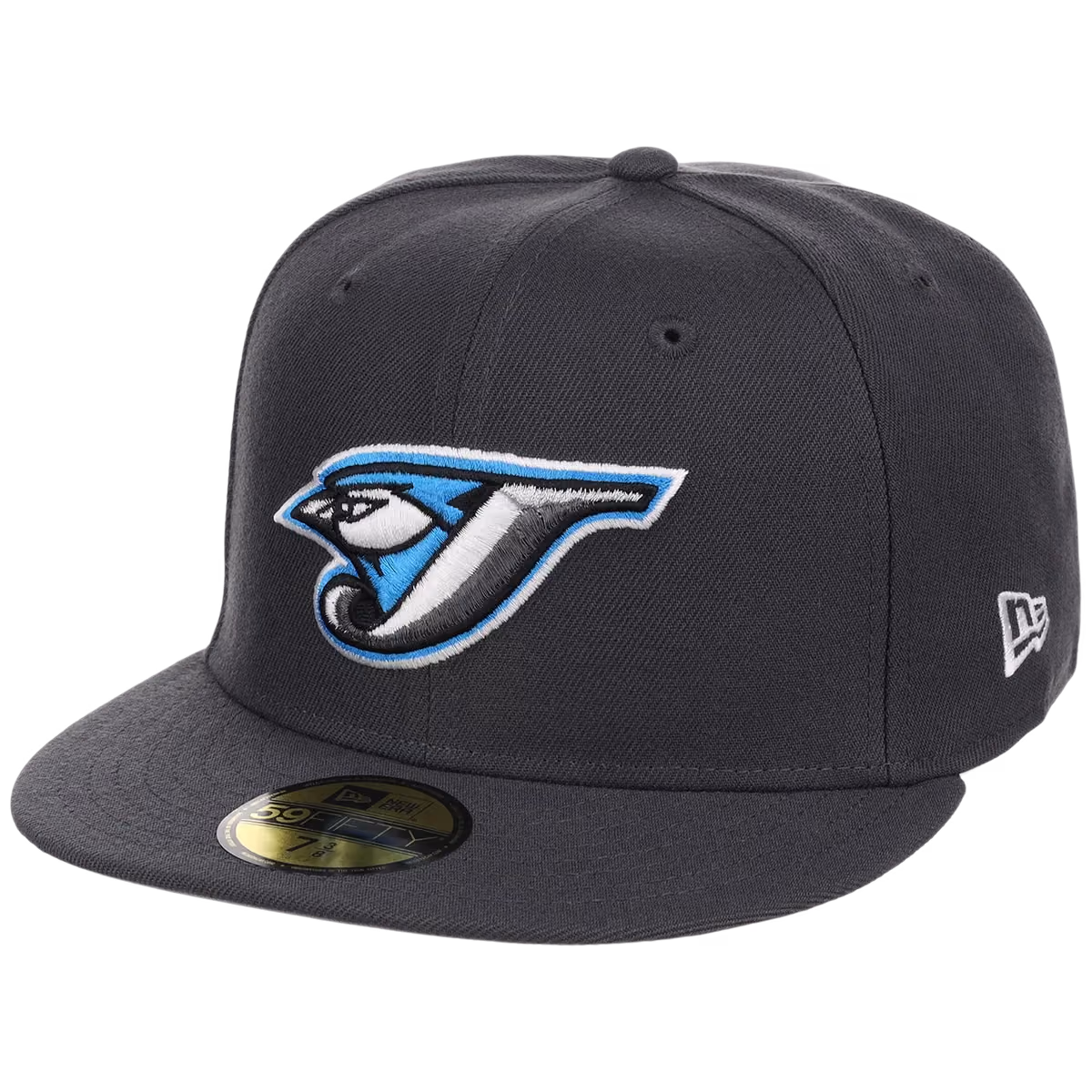Toronto Blue Jays MLB Cooperstown Authentic Collection New Era 59FIFTY (Graphite/Graphite) detail view